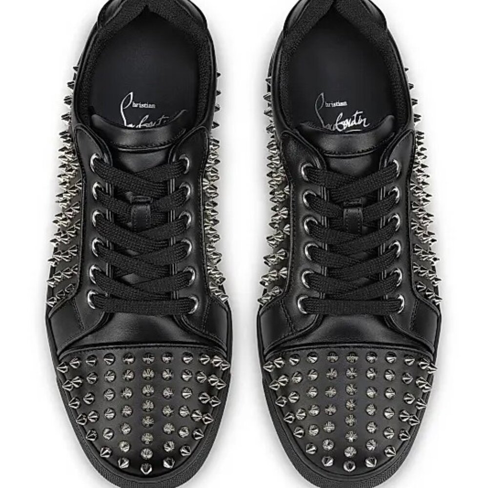 Christian Louboutin Black Sneakers with Silver Spikes - Picture 3 of 16